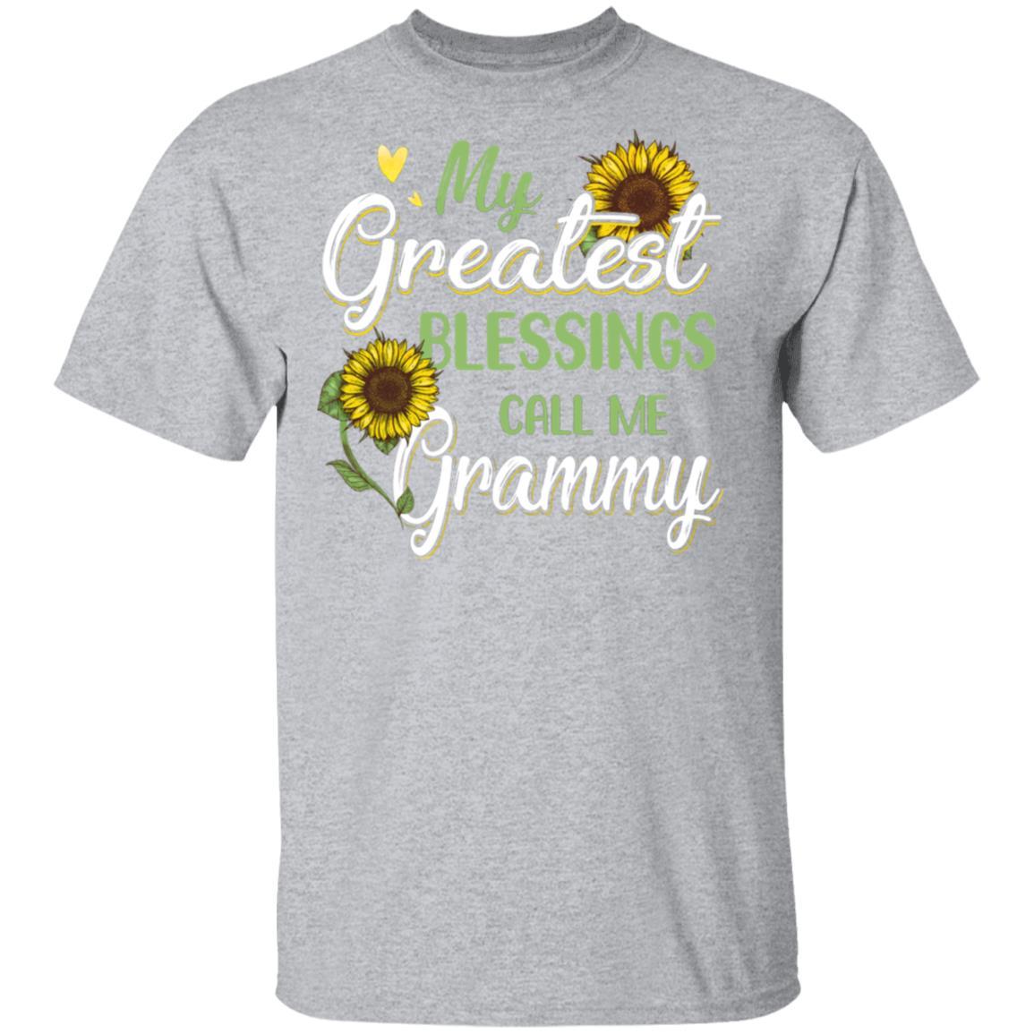 My Greatest Blessings Call Me Grammy Sunflower Gifts-T-Shirt & Hoodie-Classic T-Shirt-Sport Grey