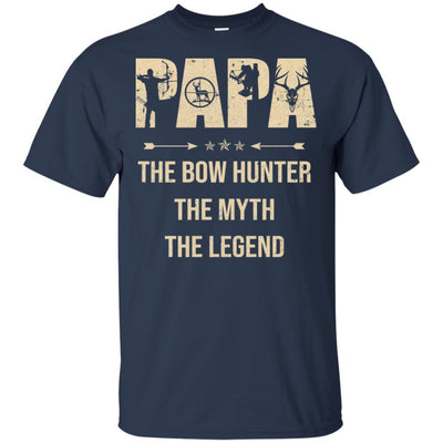 Papa The Bow Hunter The Myth The Legend Funny Hunting-T-Shirt & Hoodie-Classic T-Shirt-Navy