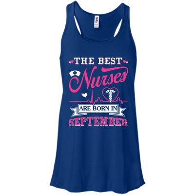 The Best Nurses Are Born In September-T-Shirt & Hoodie-Women's Flowy Racerback Tank-True Royal