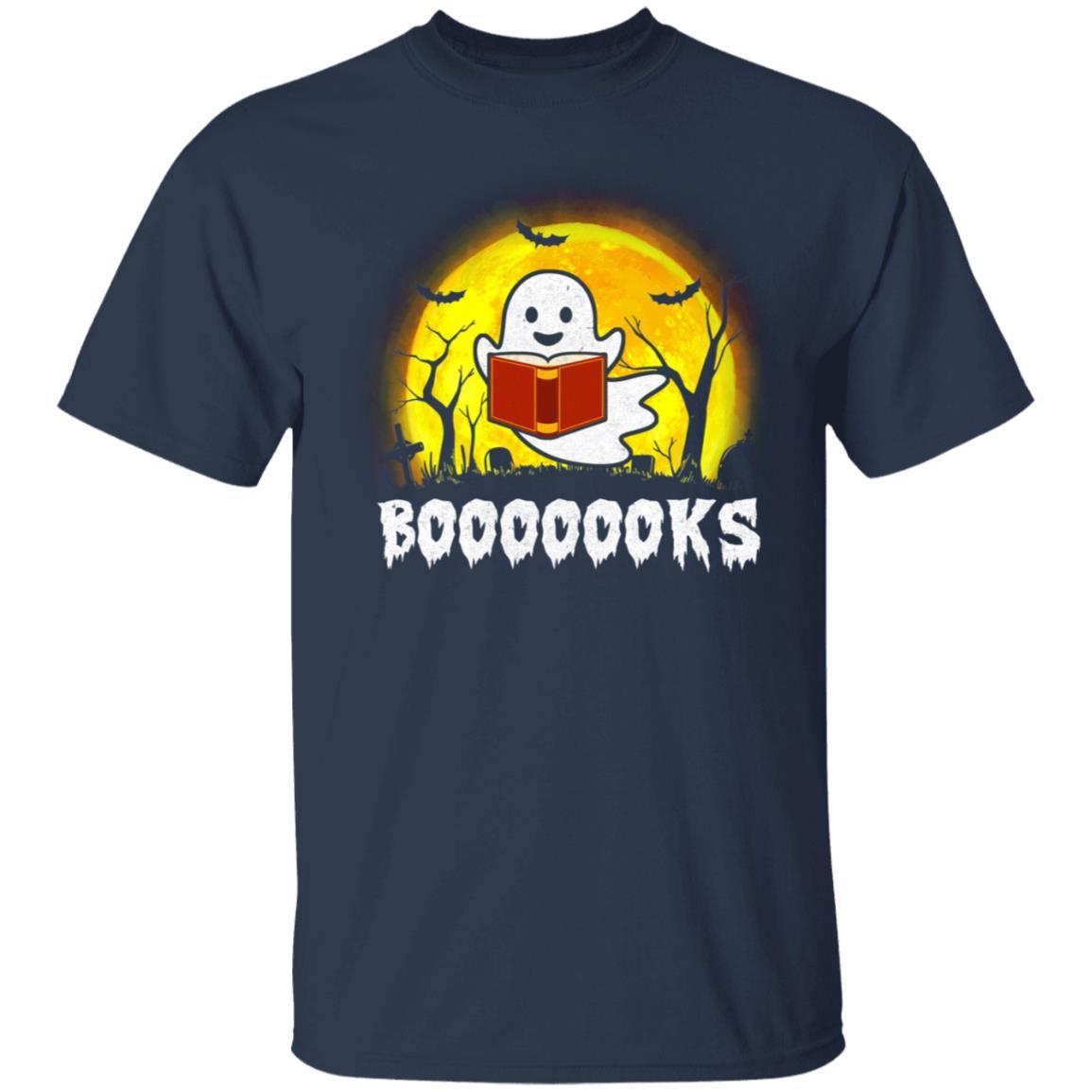 Funny Ghost Booooooks Read Books Boo Halloween Gift-T-Shirt & Hoodie-Classic T-Shirt-Navy