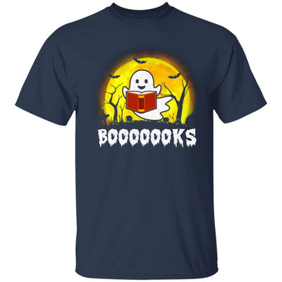 Funny Ghost Booooooks Read Books Boo Halloween Gift-T-Shirt & Hoodie-Classic T-Shirt-Navy