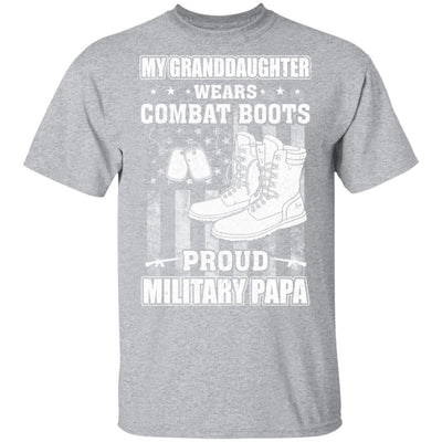 My Granddaughter Wears Combat Boots Proud Military Papa-T-Shirt & Hoodie-Classic T-Shirt-Sport Grey