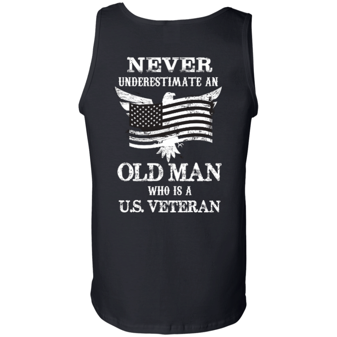 Never Undetimate US veteran-T-Shirt & Hoodie-Unisex Tank-Black