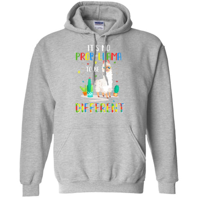 No Prob Llama To Be Different Llama Autism Awareness Gift-T-Shirt & Hoodie-Pullover Hoodie-Sport Grey