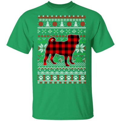Pug Red Plaid Ugly Christmas Sweater Gifts-T-Shirt & Sweatshirt-Classic T-Shirt-Irish Green
