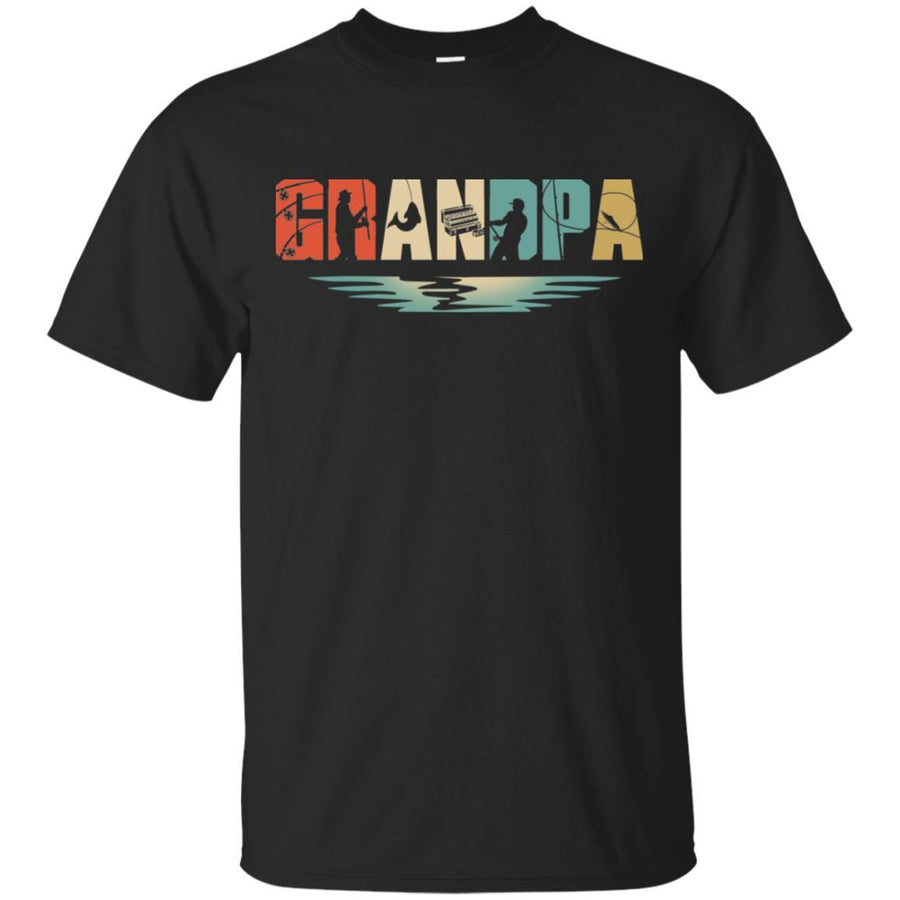 Vintage Fishing Grandpa Father's Day Gift-T-Shirt & Hoodie-Classic T-Shirt-Black