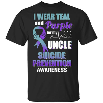 I Wear Teal And Purple For My Uncle Suicide Prevention-T-Shirt & Hoodie-Classic T-Shirt-Black
