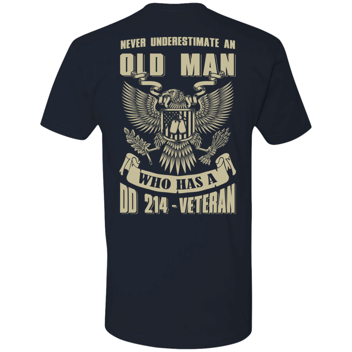 Never Underestimate An Old Man Who Has A DD-214 Veteran-T-Shirt & Hoodie-Premium T-Shirt-Midnight Navy