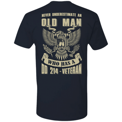 Never Underestimate An Old Man Who Has A DD-214 Veteran-T-Shirt & Hoodie-Premium T-Shirt-Midnight Navy