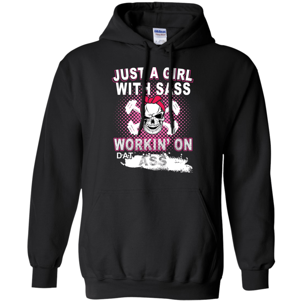 JUST A GIRL WITH SASS-T-Shirt & Hoodie-Pullover Hoodie-Black