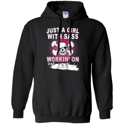 JUST A GIRL WITH SASS-T-Shirt & Hoodie-Pullover Hoodie-Black