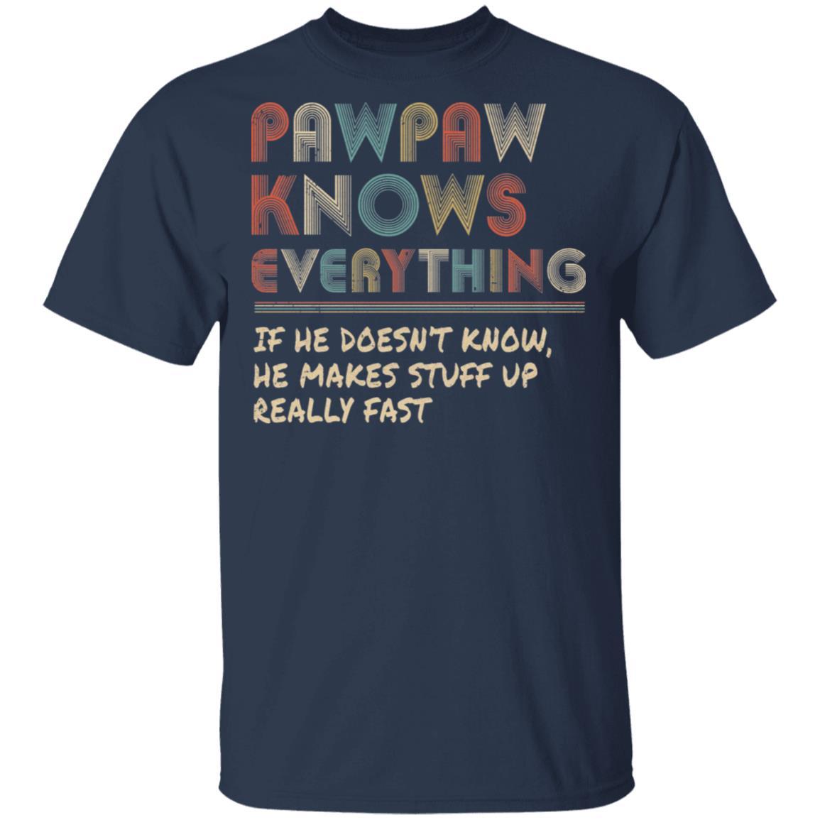 PawPaw Know Everything Vintage PawPaw Father's Day Gift-T-Shirt & Hoodie-Classic T-Shirt-Navy