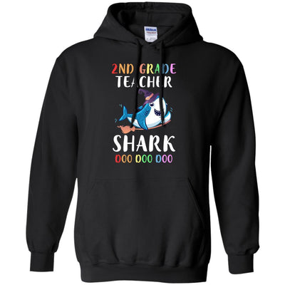 2nd Grade Teacher Shark Doo Doo Doo Halloween-T-Shirt & Hoodie-Pullover Hoodie-Black