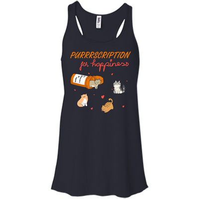 Purrrscription For Happiness-T-Shirt & Hoodie-Women's Flowy Racerback Tank-Midnight