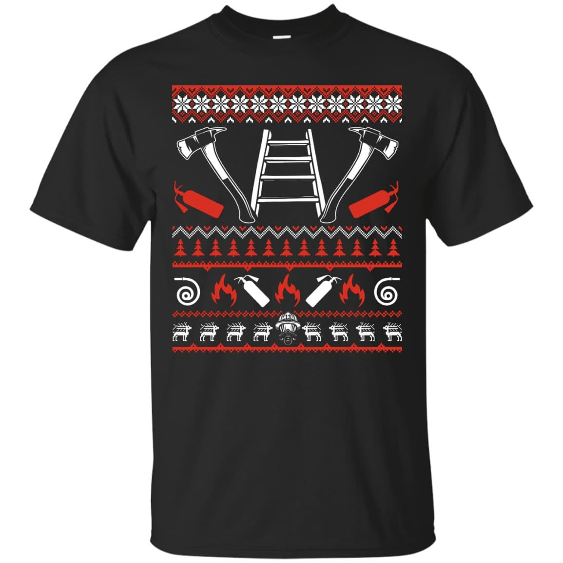 Firefighter Christmas Sweater-T-Shirt & Hoodie-Classic T-Shirt-Black