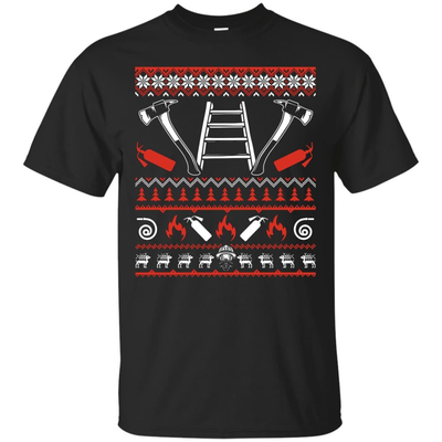 Firefighter Christmas Sweater-T-Shirt & Hoodie-Classic T-Shirt-Black
