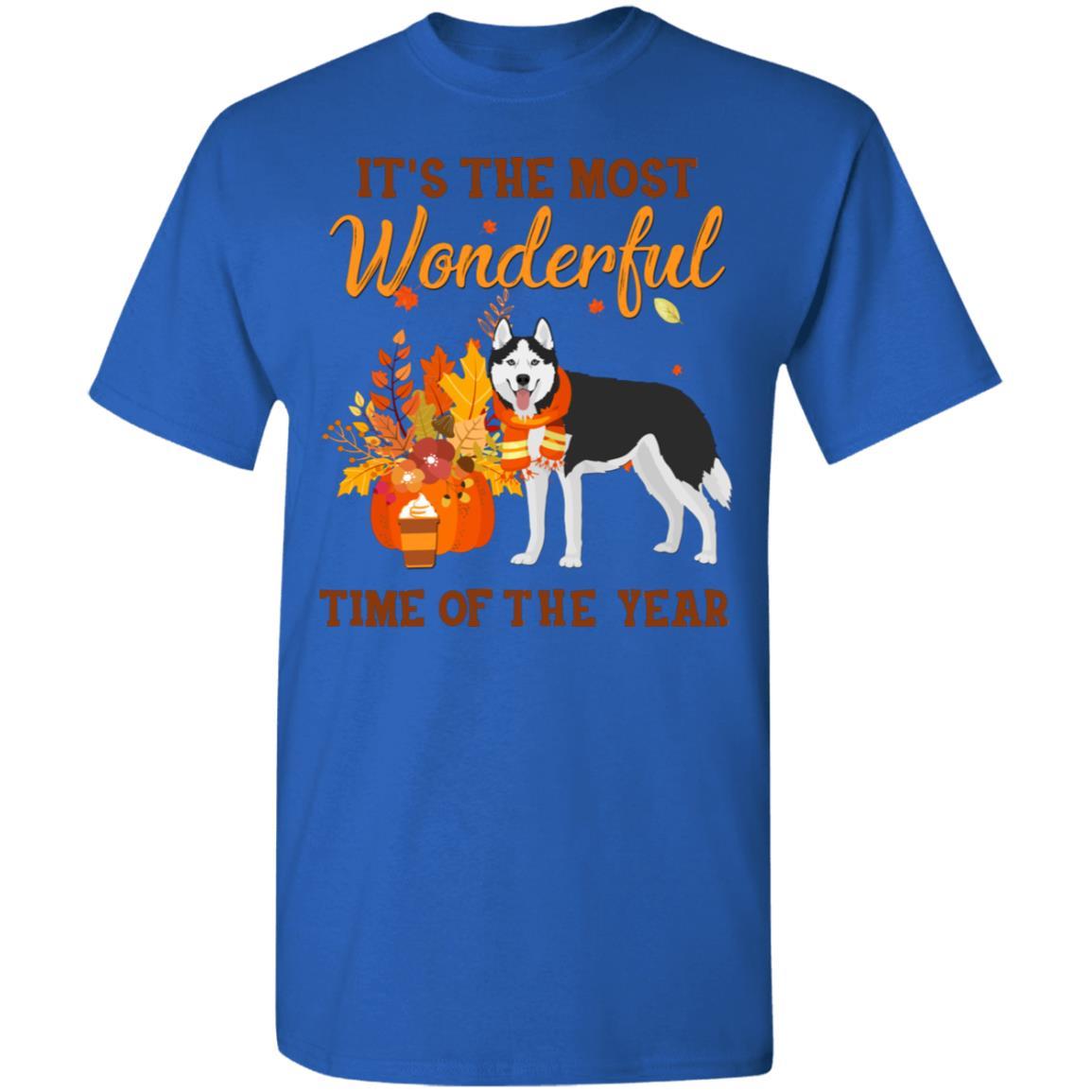 Siberian Husky Autumn It's The Most Wonderful Time Of The Year-T-Shirt & Hoodie-Classic T-Shirt-Royal