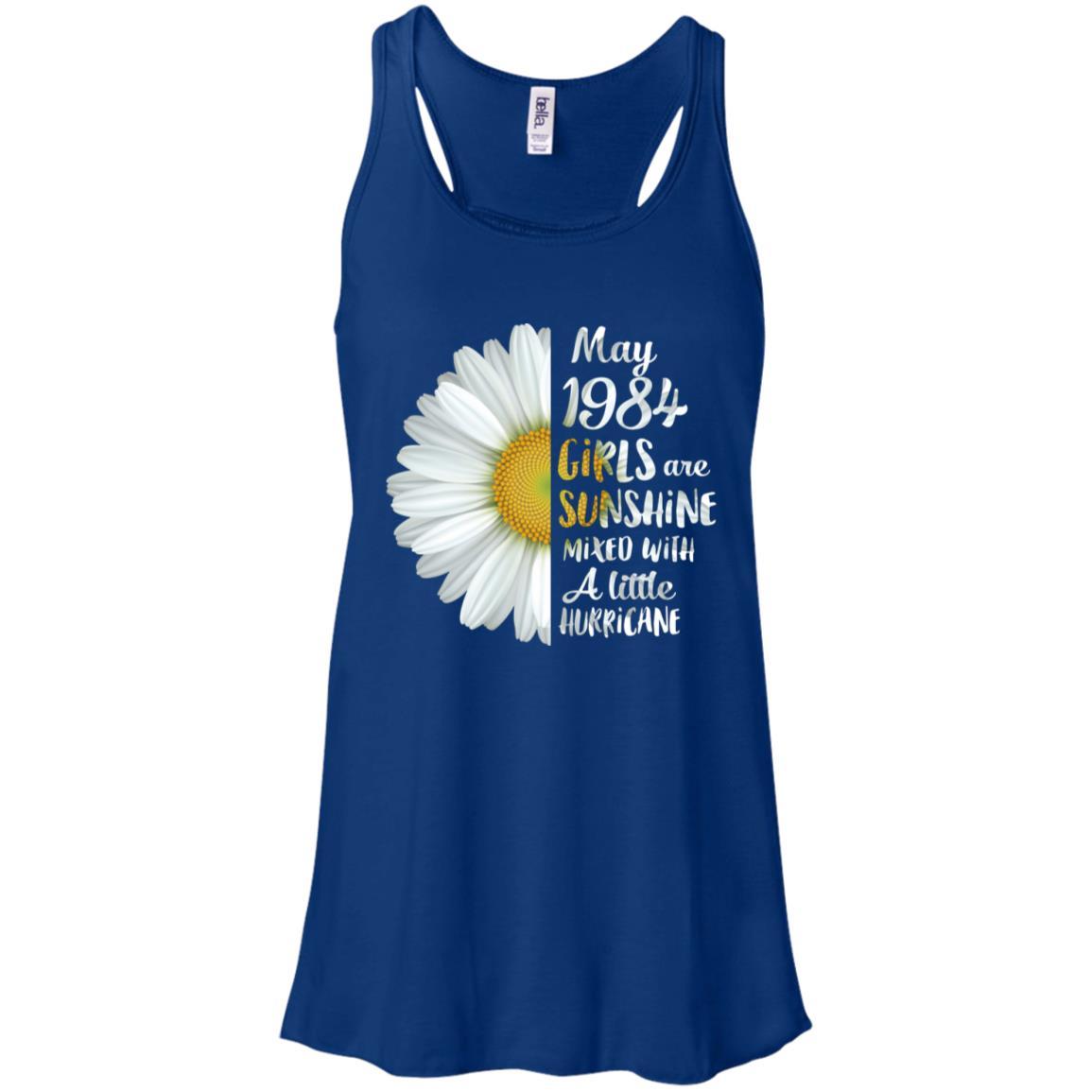 May Girls 1984 37th Birthday Gifts-T-Shirt & Tank Top-Women's Flowy Racerback Tank-True Royal