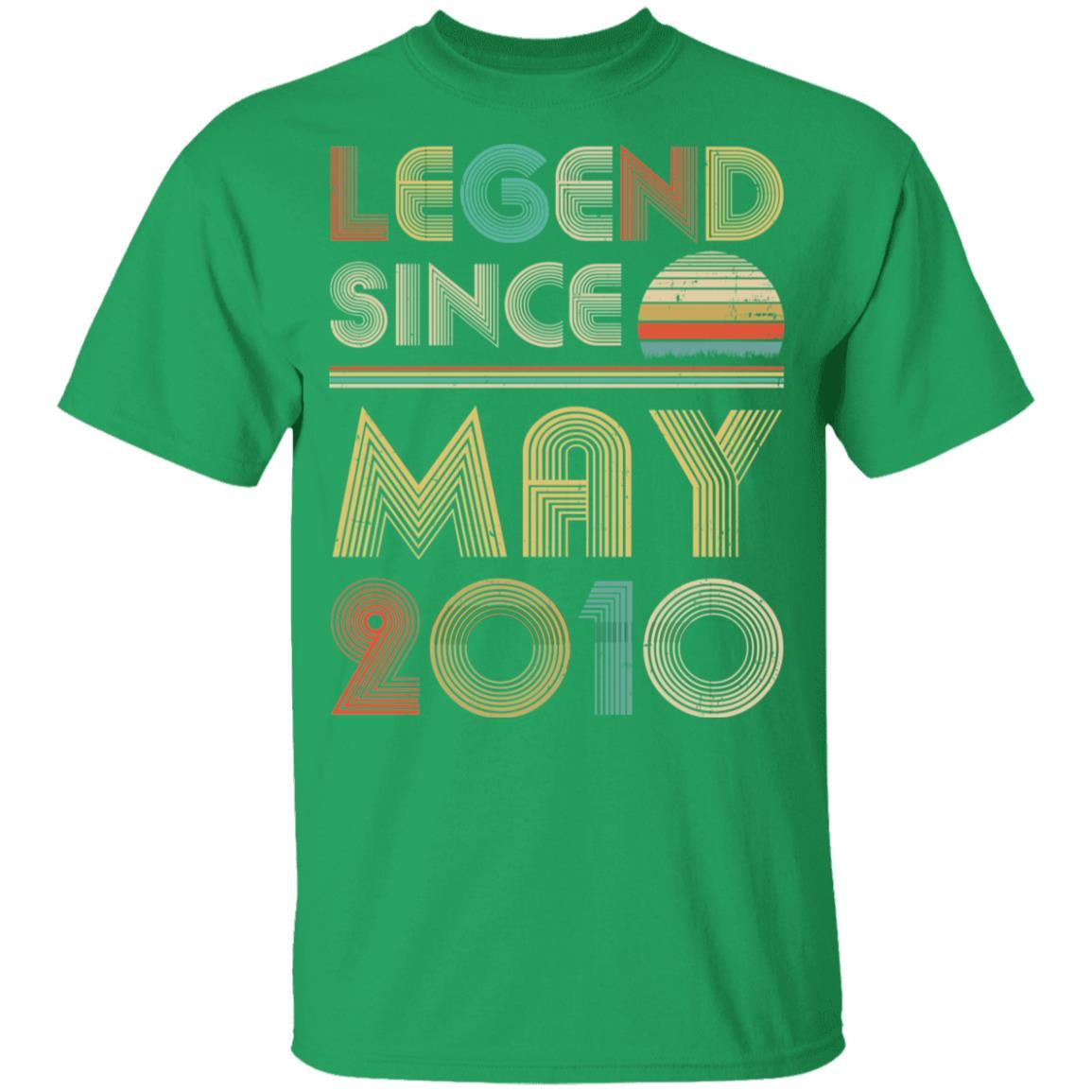 Legend Since May 2010 Vintage 11th Birthday Gifts Youth-Youth Shirt-Youth T-Shirt-Irish Green