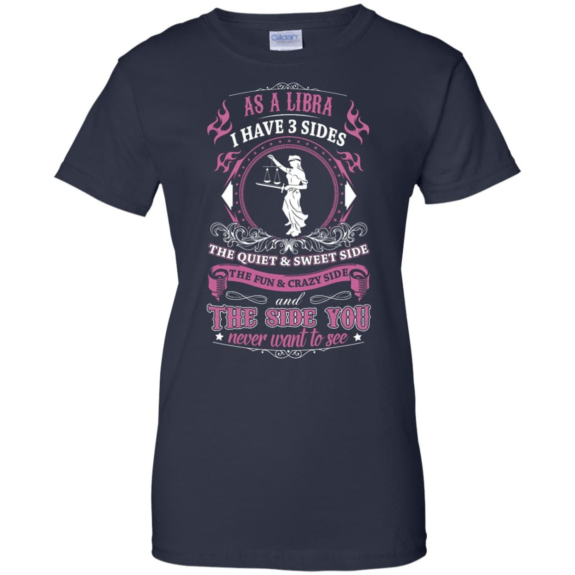 As A Libra I Have 3 Sides-T-Shirt & Hoodie-Women's T-Shirt-Navy