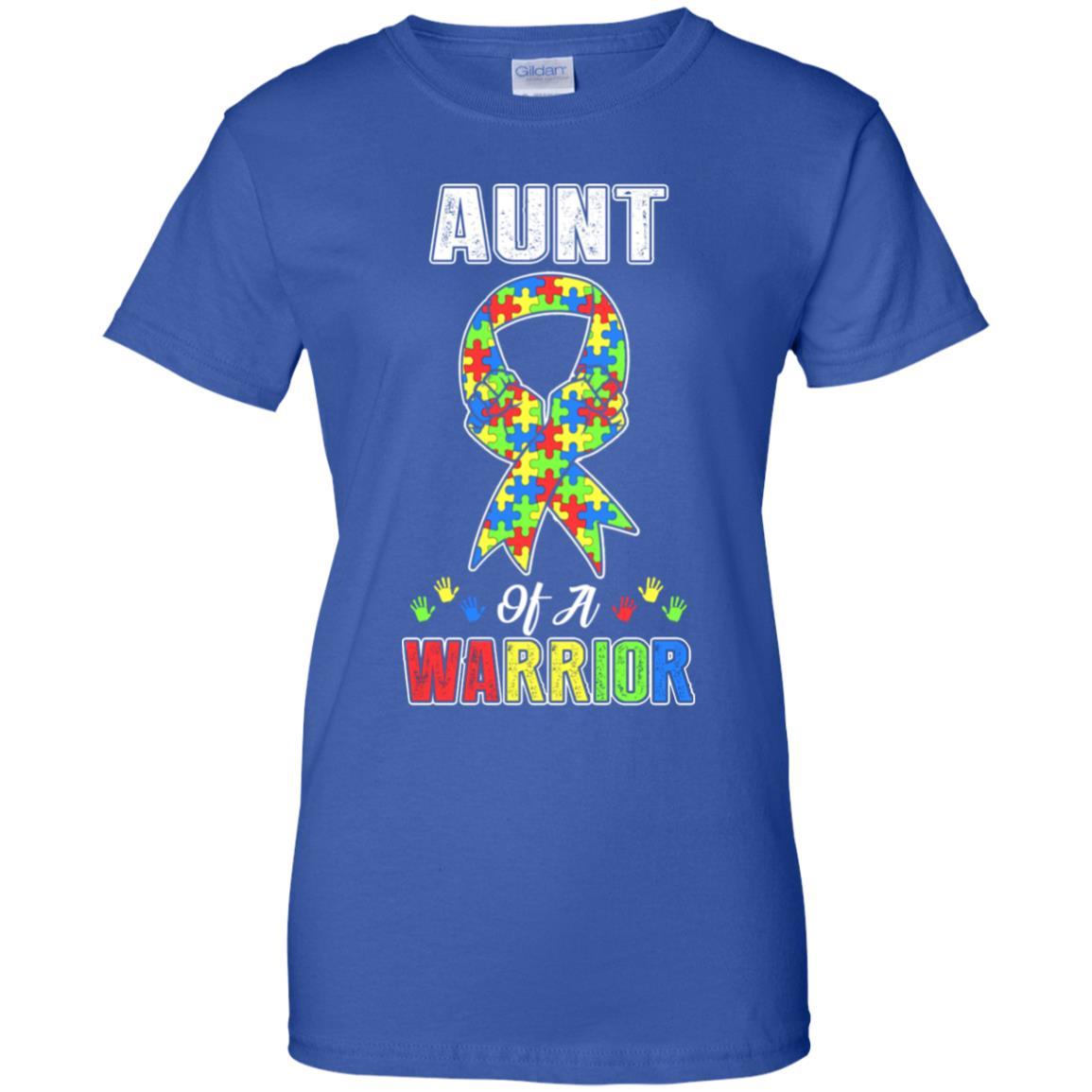 Aunt Of A Warrior Support Autism Awareness Gift-T-Shirt & Hoodie-Women's T-Shirt-Royal