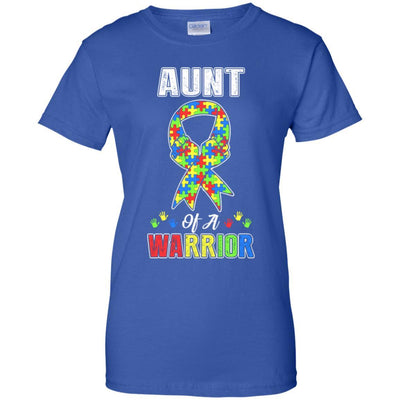 Aunt Of A Warrior Support Autism Awareness Gift-T-Shirt & Hoodie-Women's T-Shirt-Royal