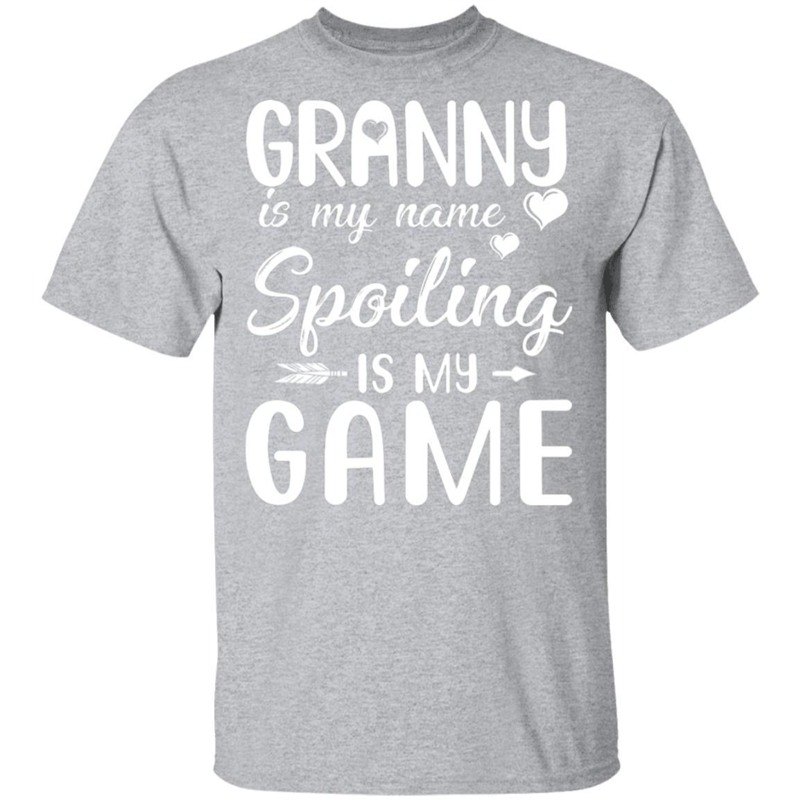 Granny Is My Name Spoiling Is My Game Funny Mothers Day-T-Shirt & Tank Top-Classic T-Shirt-Sport Grey