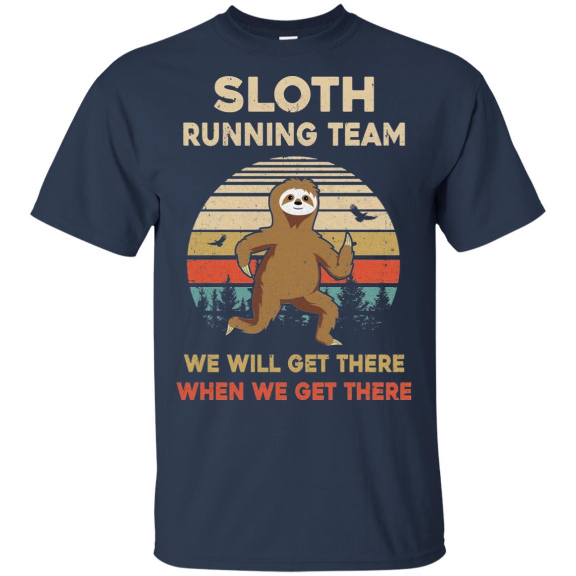 Vintage Sloth Running Team Funny For Men Women-T-Shirt & Hoodie-Classic T-Shirt-Navy