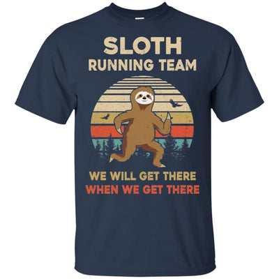 Vintage Sloth Running Team Funny For Men Women-T-Shirt & Hoodie-Classic T-Shirt-Navy