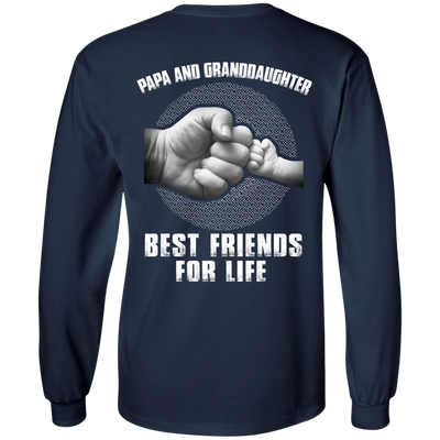 Papa And Granddaughter Best Friends For Life-T-Shirt & Hoodie-Long Sleeve T-Shirt-Navy