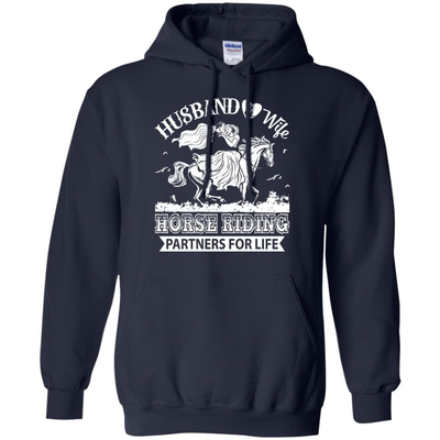 Husband And Wife Horse Riding Partners for life-T-Shirt & Hoodie-Pullover Hoodie-Navy