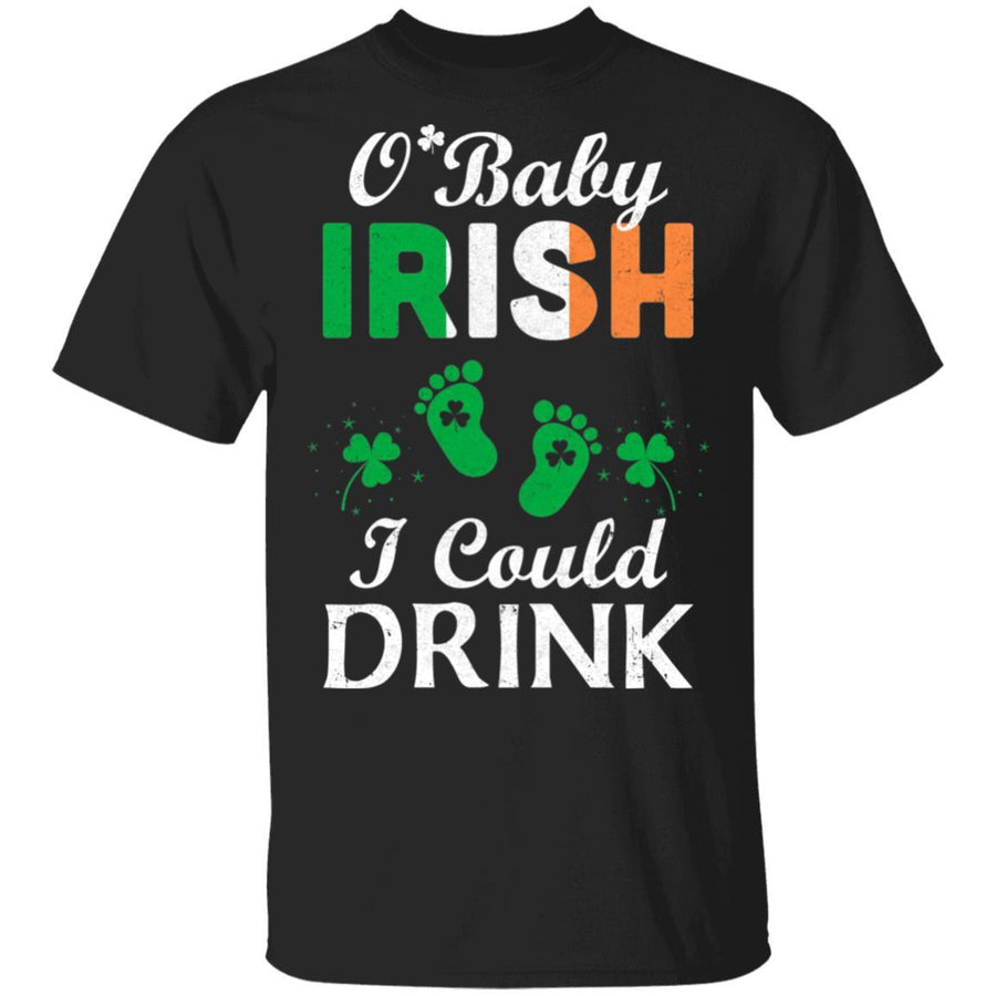 Irish I Could Drink Pregnancy Announcement St Patricks-T-Shirt & Hoodie-Classic T-Shirt-Black