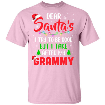 Dear Santa I Tried To Be Good But My Grammy Christmas Kids Youth-Youth Shirt-Youth T-Shirt-Light Pink