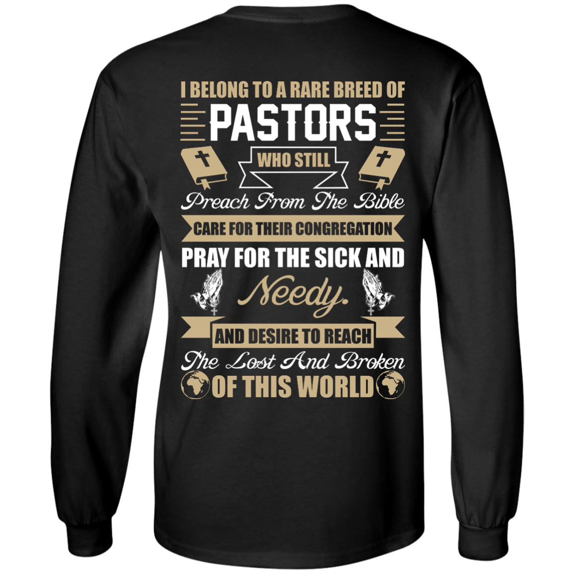I Belong To A Rare Breed Of Pastors-T-Shirt & Hoodie-Long Sleeve T-Shirt-Black