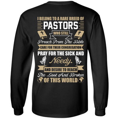 I Belong To A Rare Breed Of Pastors-T-Shirt & Hoodie-Long Sleeve T-Shirt-Black