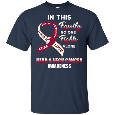 In This Family No One Fights Alone Head Neck Cancer-T-Shirt & Hoodie-Classic T-Shirt-Navy