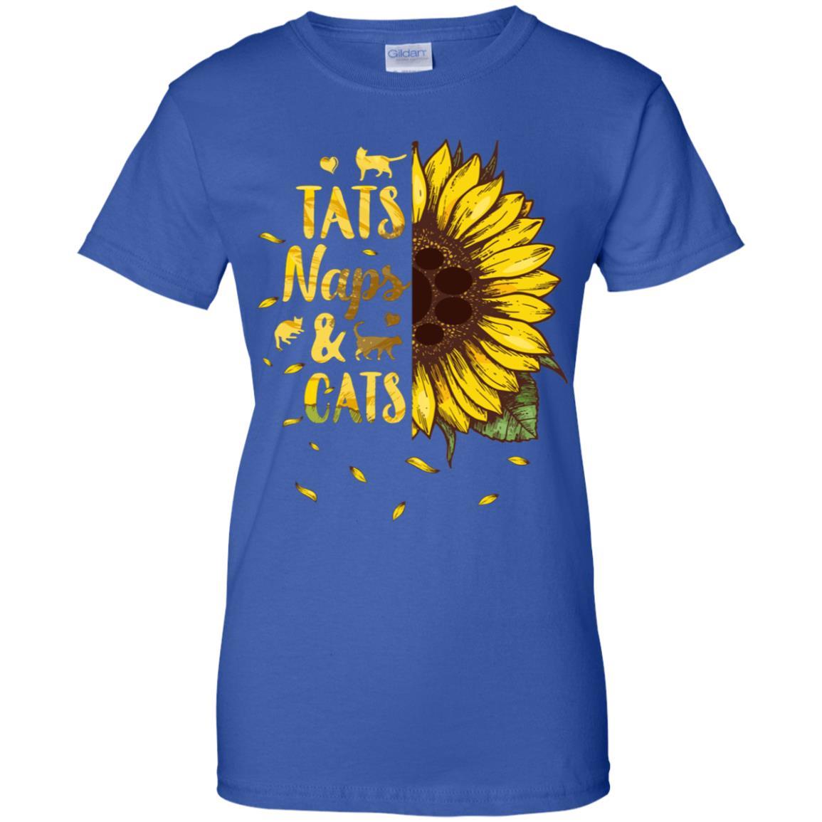 Sunflower Tats Naps And Cats Funny Cat Lover Gift-T-Shirt & Tank Top-Women's T-Shirt-Royal