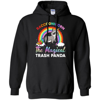 Racoonicorn Raccoon Unicorn Trash Panda For Kid Girls-T-Shirt & Hoodie-Pullover Hoodie-Black