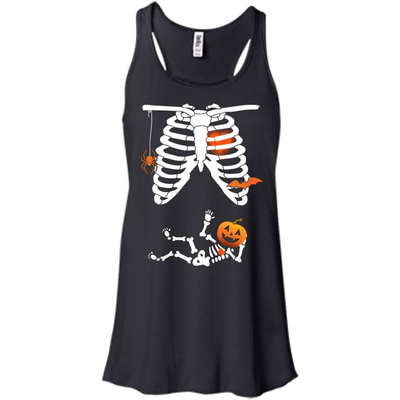Halloween Baby Skeleton Maternity-T-Shirt & Hoodie-Women's Flowy Racerback Tank-Black