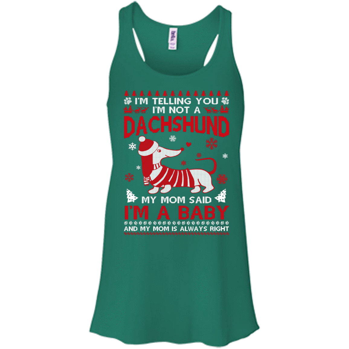 I'm Telling You I'm Not A Dachshund-T-Shirt & Hoodie-Women's Flowy Racerback Tank-Kelly