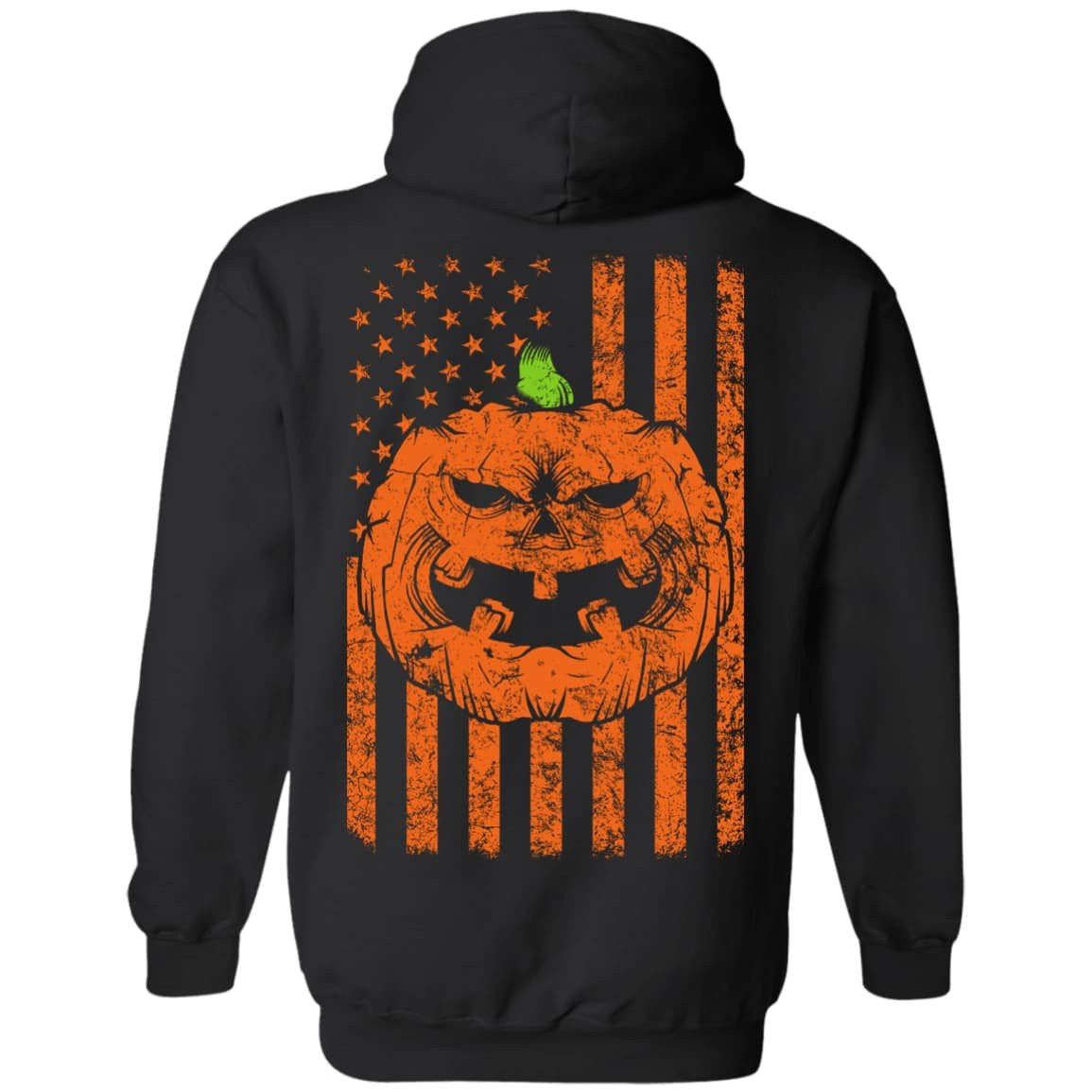 Halloween American Flag-T-Shirt & Hoodie-Pullover Hoodie-Black