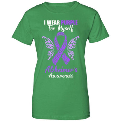 I Wear Purple For Myself Alzheimer's Awareness Gift-T-Shirt & Hoodie-Women's T-Shirt-Irish Green