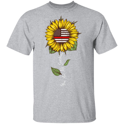 You Are My Sunshine Sunflower Female Firefighter Gifts-T-Shirt & Hoodie-Classic T-Shirt-Sport Grey