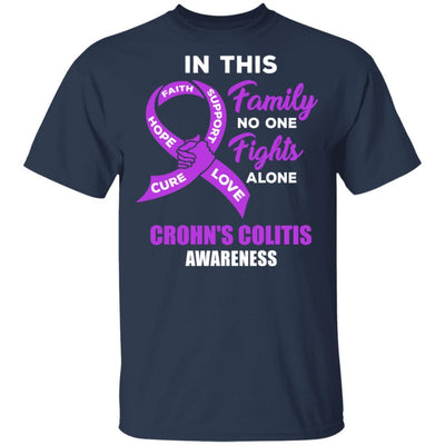 In This School No One Fights Crohn's Colitis Awareness Alone-T-Shirt & Hoodie-Classic T-Shirt-Navy