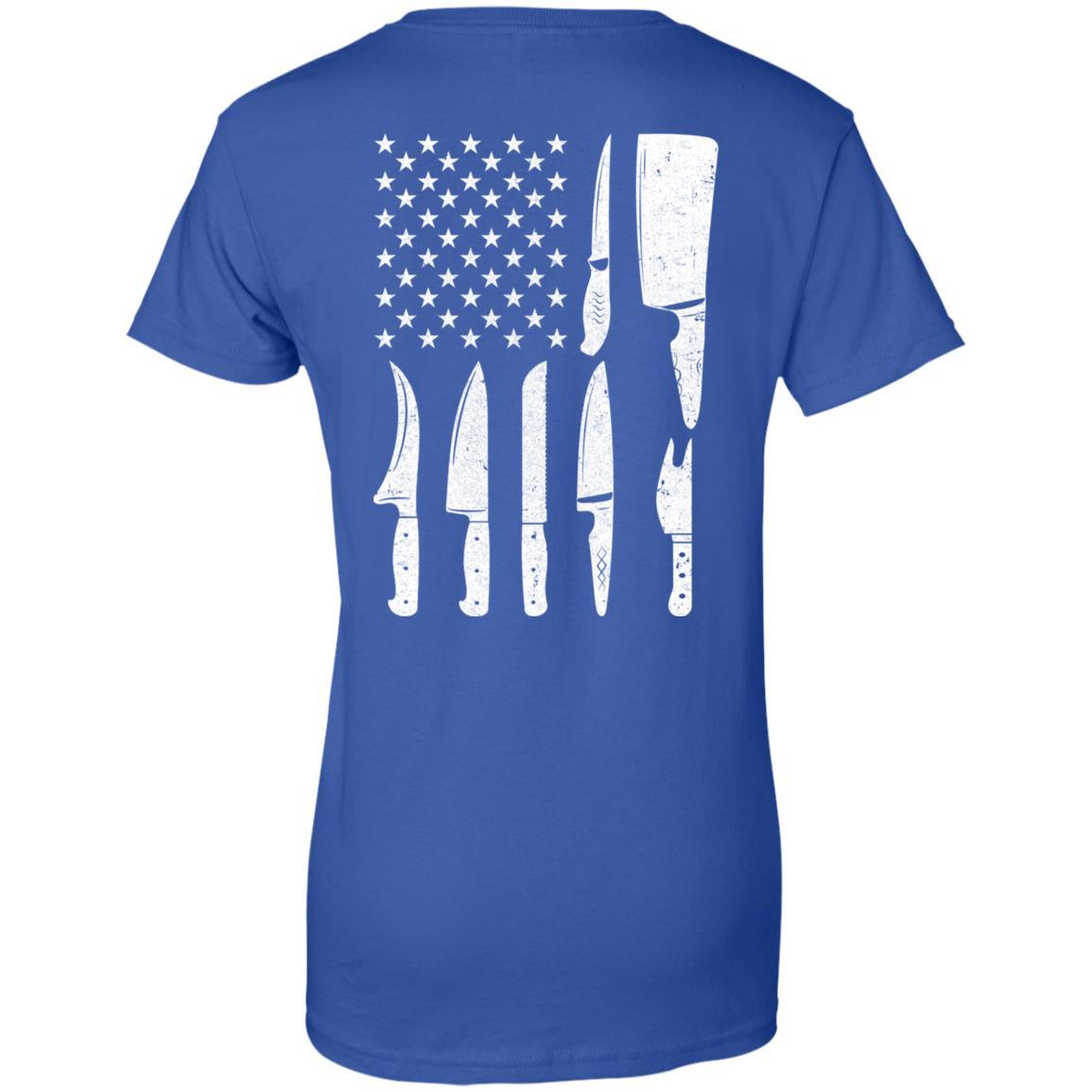 Chef Knife Patriotic American Flag Kitchen-T-Shirt & Hoodie-Women's T-Shirt-Royal