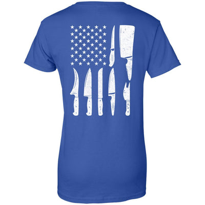 Chef Knife Patriotic American Flag Kitchen-T-Shirt & Hoodie-Women's T-Shirt-Royal