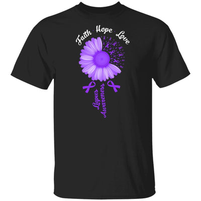 Faith Hope Love Purple Ribbon Lupus Awareness-T-Shirt & Hoodie-Classic T-Shirt-Black
