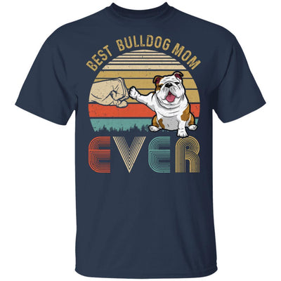 Vintage Best Bulldog Mom Ever Bump Fit Funny Mom Gifts-T-Shirt & Hoodie-Classic T-Shirt-Navy