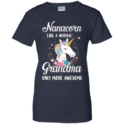 Nanacorn Like A Normal Nana Only More Awesome-T-Shirt & Hoodie-Women's T-Shirt-Navy