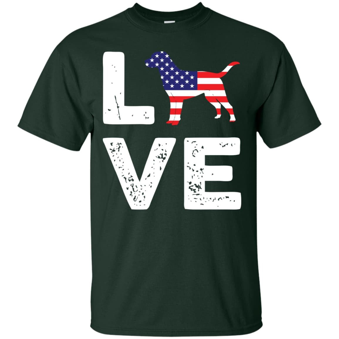 American Flag Dog Labrador Love-T-Shirt & Hoodie-Classic T-Shirt-Forest Green